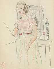 Phyllis Bray, Untitled, crayon on paper 49 x 38.5cm