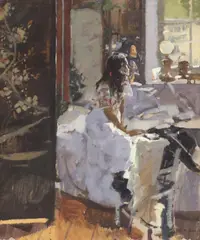 Untitled by Ken Howard, oil on canvas 61 x 50.5cm Exhibited: 'Ken Howard' Exhibition, sold Apr 2023