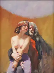 Untitled by Robert Lenkiewicz, oil on canvas 62 x 47cm, sold Apr 2023