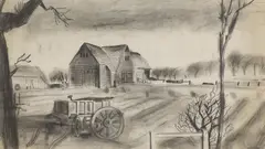Rowland Suddaby, Untitled, charcoal and black chalk 44 x 79cm