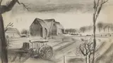 Rowland Suddaby, Untitled, charcoal and black chalk 44 x 79cm