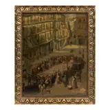 Anónimo, Vista urbana, Óleo sobre tela