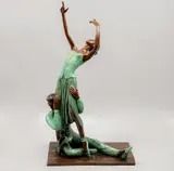 C. Bautista, Pareja de bailarines, Escultura en bronce patinado