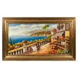 Anónimo, Paisaje mediterráneo, Óleo sobre tela