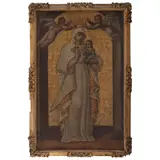 Virgen de la Antigua, PUEBLA, SIGLO XVIII, Óleo sobre tela
