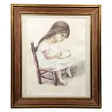 Fany Rabel, Niña bordando, Litografía 10 / 40