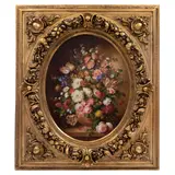 Elias Jozsa, Naturaleza muerta con flores, Óleo sobre tela