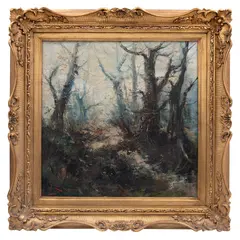 Claudio Simonetti, Paisaje invernal, Óleo sobre tela