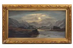 Paisaje con luna by Claire Leslie, 1878, Óleo sobre tela, offered Sep 2021