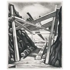 Andamios by Raúl Anguiano, 1947, Litografía 4 / 40, offered Aug 2021