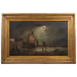 Embarcadero, EUROPA, SIGLO XIX, Óleo sobre tela