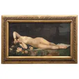 Bacante Desnuda, EUROPA, SIGLO XIX, Óleo sobre tela