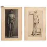 Adrián Unzueta, DESNUDOS MASCULINOS, Lápiz sobre papel