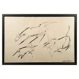 Jorge Flores, Caballos, Tinta sobre papel