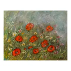 Betsy Westendorp, Untitled (Poppies in a Field), oil on canvas