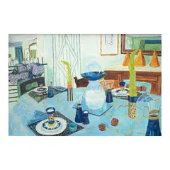 Francesca Enriquez, Blue Table, oil on canvas