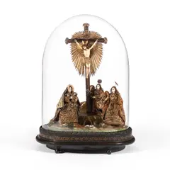 The Roxas Calvario, last quarter of the nineteenth century (1875–1900) (Crucifixion scene with Jesus Christ, the Blessed Virgin Mary, Saint John the Evangelist, and Saint Mary Magdalene), Ivory, kamagong wood (“Diospyros discolor”/“Diospyros blancoi”), 14 K gold (or higher)