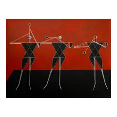 Arturo Luz, Three Musicians, acrylic on canvas<br>