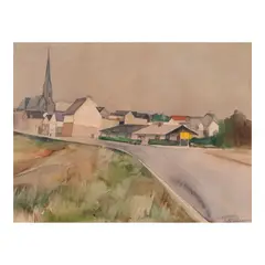 Vicente Manansala, Maria Laach, Brussels, watercolor on paper