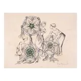 Anita Magsaysay-Ho, Women with Christmas Parols, pen and ink on paper