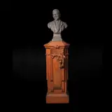 Graciano R. Nepomuceno<br> Angel Tampinco, Untitled, Pedestal, by Angel Tampinco (as evidenced by a plate at the back of the pedestal (Taller de Escultura de Angel Tampinco, 240 R. Hidalgo, Manila) <br/> wood<br/> H: 52 1/2" (133 cm)<br/> L: 25" (64 cm)<br/> W: 22" (56 cm)
