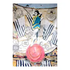 Santiago Bose, Pinay's Curtain Call, mixed media on canvas