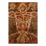 Alfonso A. Ossorio, Seated Male (Face in Torso), wax, watercolor, gouache, and ink