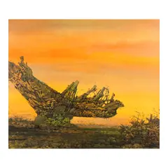 Juvenal Sansó Garrit, Twilight Anchorage, acrylic on canvas