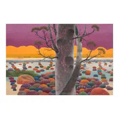 Prudencio Lamarroza, Purple Fancy, oil on canvas