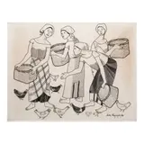 Anita Magsaysay-Ho, Four Women, embroidery on canvas