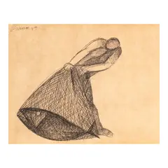 Fisherman by Ang Kiukok, pen and ink on paper, sold Jun 2026
