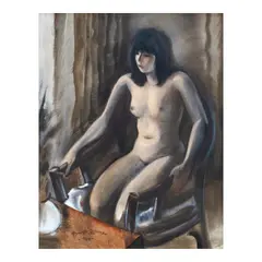 Federico Aguilar Alcuaz, Seated Nude, oil on canvas