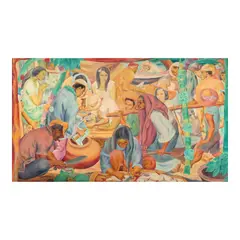 Manuel Unidad, Pista sa Nayon, oil on canvas