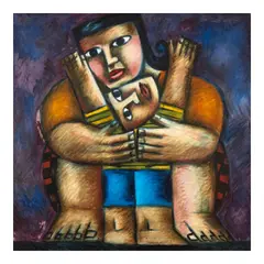 Mother and Son by Nunelucio Alvarado, oil on canvas, sold Jun 2026