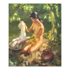 Fernando Amorsolo, Lavandera, oil on canvas