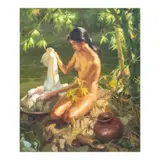 Fernando Amorsolo, Lavandera, oil on canvas