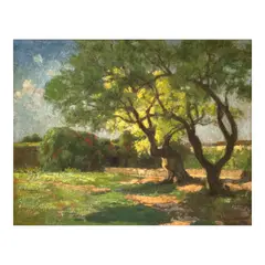 Fernando Amorsolo, Puerta Real de Bagumbayan, oil on canvasboard