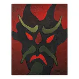 Hernando R. Ocampo, Mask (Possibly "The Clown" / "Mask for a Lady"), oil on canvas