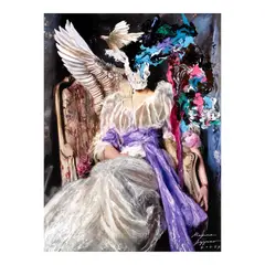 Maxine Syjuco, Goddess of Beauty and Flight, oil, acrylic and mixed media