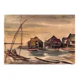 Vicente Manansala, Barung-barong, watercolor on paper