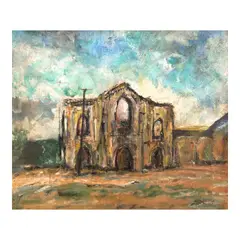 Diosdado Lorenzo, Ruins of Santo Domingo Church, oil on board