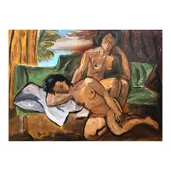 Federico Aguilar Alcuaz, Two Nudes, oil on canvas