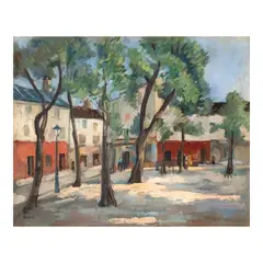 Macario Vitalis, Place du Tertre, Paris, oil on canvas