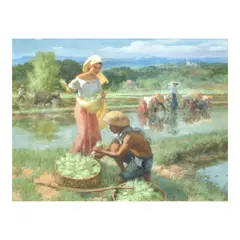 Fernando Amorsolo, Planting Rice, oil on canvas