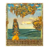 Mario de Rivera, Ave Maris Stella, acrylic, modeling paste and photo transfers on wood
