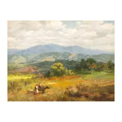 Fernando Amorsolo, Site of U.P. Diliman, oil on canvas