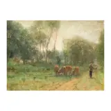 Romulo Galicano, Barrio Scene, oil on canvas