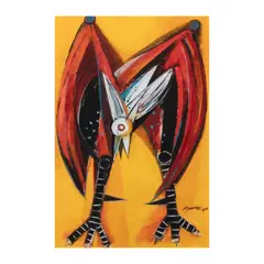 Rooster by Ang Kiukok, acrylic on paper, sold Feb 2026