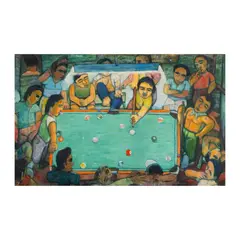 Antonio Austria, Bilyar, oil on canvas