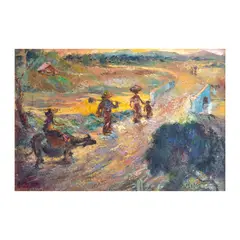 Anita Magsaysay-Ho, Barrio Scene, oil on canvas